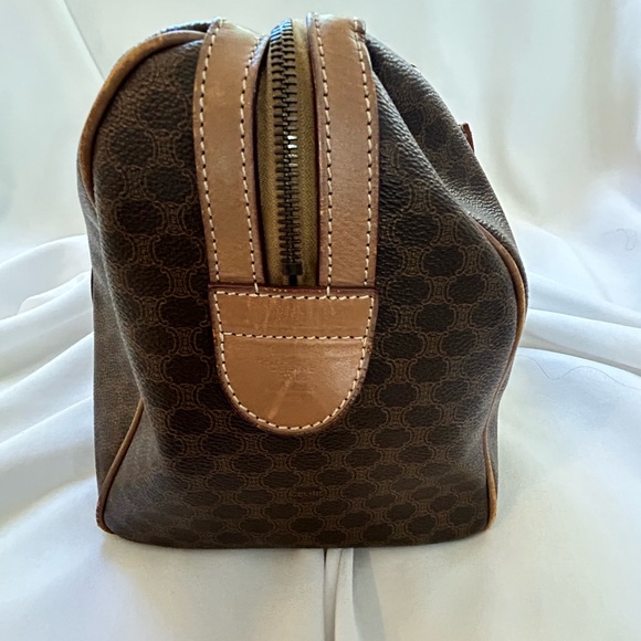 Celine Macadam Boston Triomphe coated canvas and leather handbag. - Picture 7 of 12